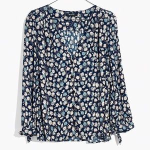 Madewell Tie-Sleeve Button-Down Top French Floral